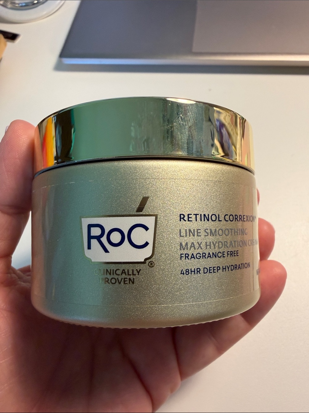 RoC Retinol Correxion Line Smoothing Max Hydration Cream — Gold